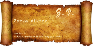 Zarka Viktor névjegykártya